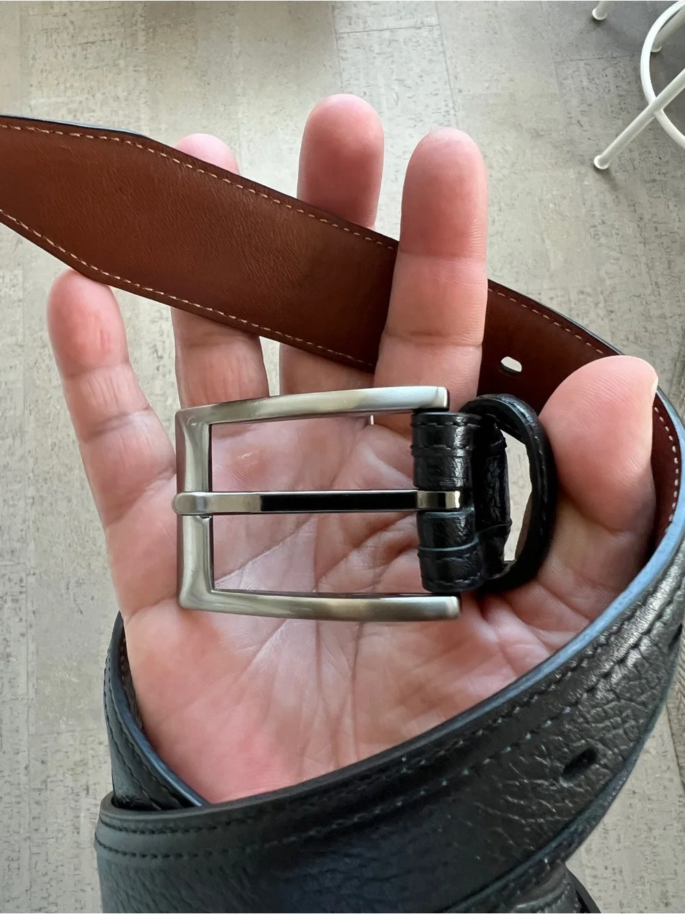 Johnston & Murphy Men's Black Leather Belt, size 36